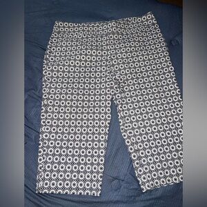 Zac & Rachel pull on cropped ankle pants stretch plus size Geometric